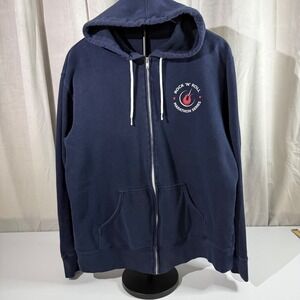 Rock N Roll Marathon Series Hoodie Zip Up Navy Sweatshirt Men's XL